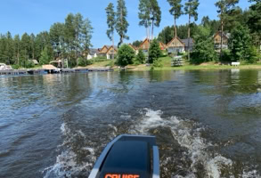 View on the resort from the Lipno Lake