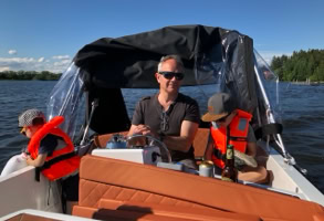 Boat for rent at the Lipno Lake