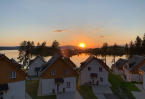 Sunset with view on Lipno Lake
